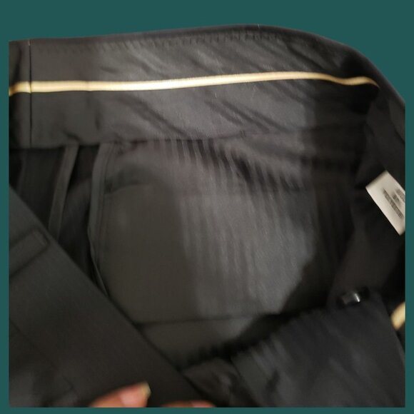 Royal Pinstripe Dress Pants Wool Blend  Formal  Mid-Rise Black Size 30/40 - Picture 12 of 16